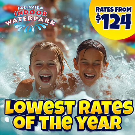 Lowest Rates of the Year! Hotel Waterpark Packages from $124